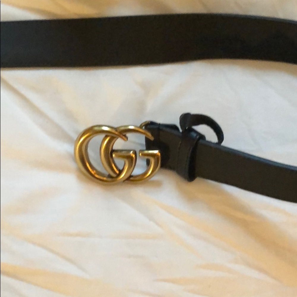 Gucci black GG belt